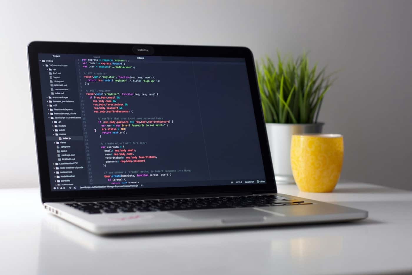 Editor open on a desk