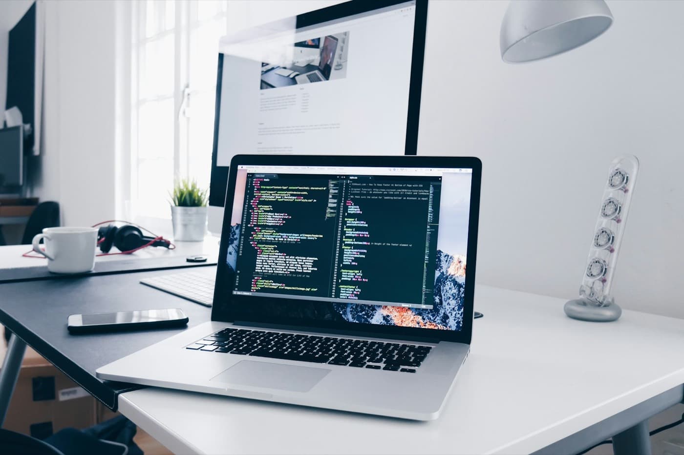 Code open on a laptop
